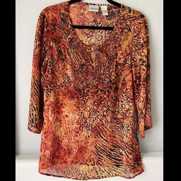 Chico's Embellished Pullover Tunic Size 0 (4/6) Small - Picture 1 of 8